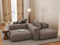 Matrix Modern Modular Sofa Covers | Brown Corduroy Sofa Covers for 2-Seater with 2-Ottoman
