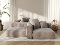 Matrix Modern Modular Sofa Covers | Brown Corduroy Sofa Covers for 2-Seater with 2-Ottoman