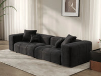 Matrix 2-Seater Black Linen Loveseat | 2-Piece, Stylish Design