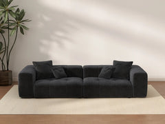 Matrix 2-Seater Black Linen Loveseat | 2-Piece, Stylish Design