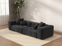 Matrix 2-Seater Black Linen Loveseat | 2-Piece, Stylish Design