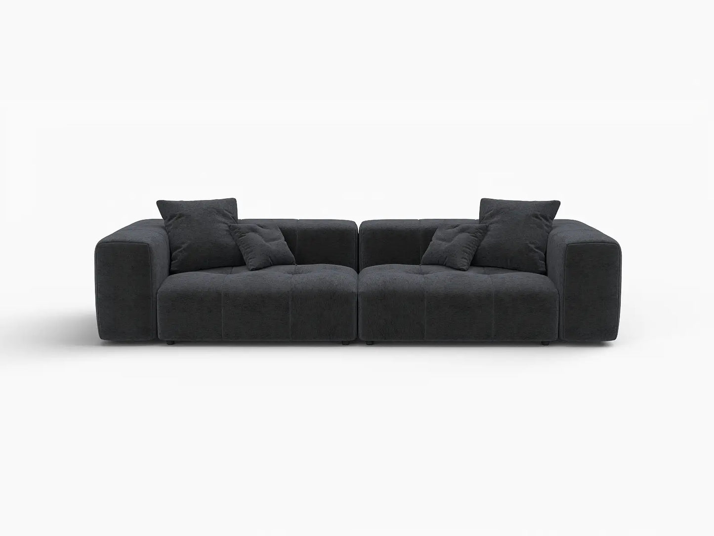 Matrix 2-Seater Black Linen Loveseat | 2-Piece, Stylish Design