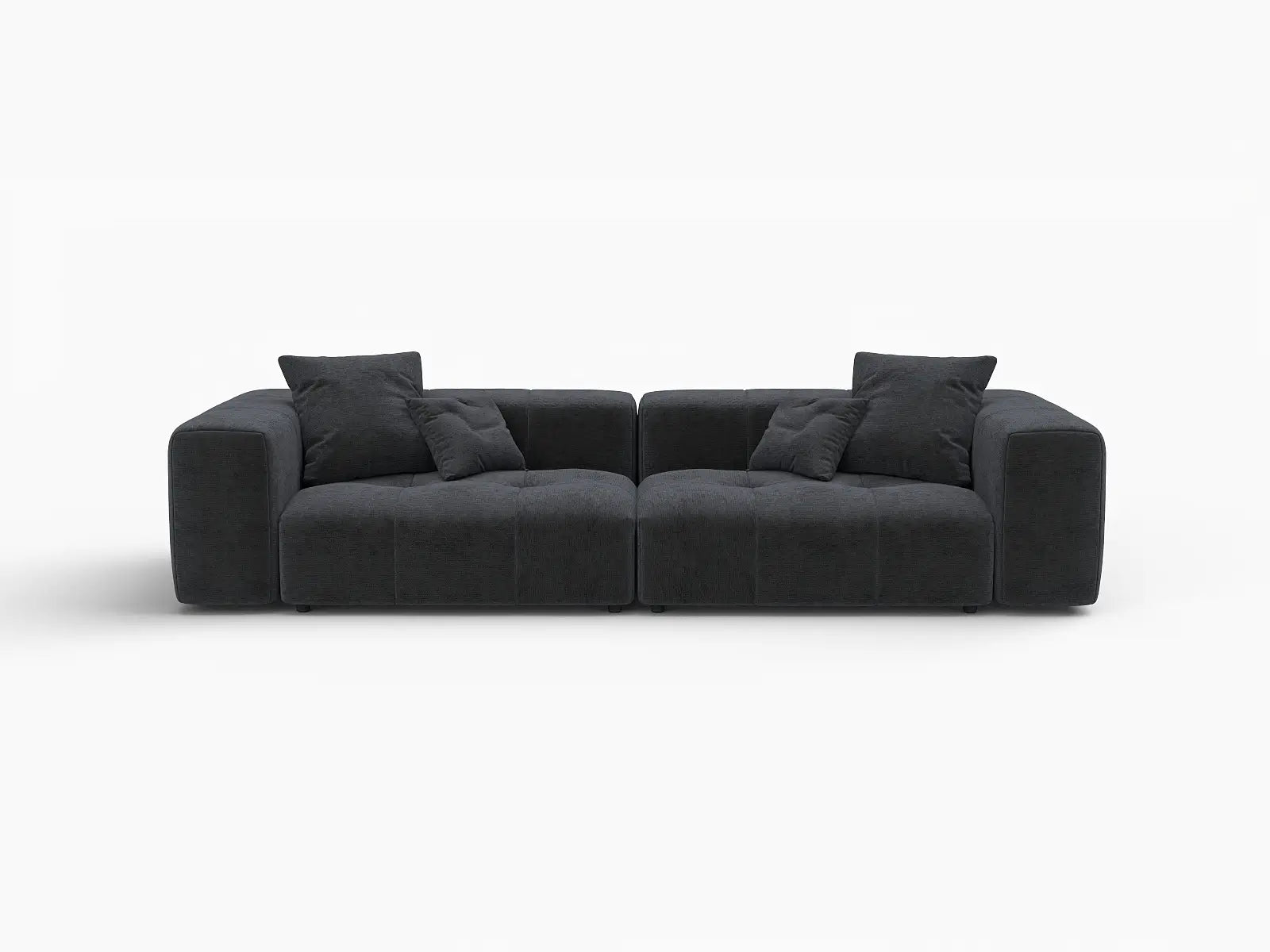 Matrix 2-Seater Black Linen Loveseat | 2-Piece, Stylish Design