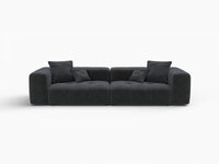 Matrix 2-Seater Black Linen Loveseat | 2-Piece, Stylish Design