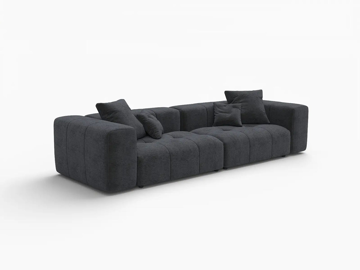 Matrix 2-Seater Black Linen Loveseat | 2-Piece, Stylish Design