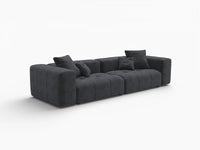 Matrix 2-Seater Black Linen Loveseat | 2-Piece, Stylish Design
