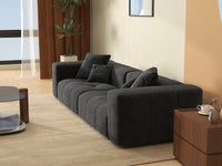 Matrix 2-Seater Black Linen Loveseat | 2-Piece, Stylish Design