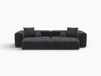 Matrix 2-Seater Black Small Space Loveseat | 2-Piece, Linen Fabric