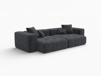 Matrix 2-Seater Black Small Space Loveseat | 2-Piece, Linen Fabric