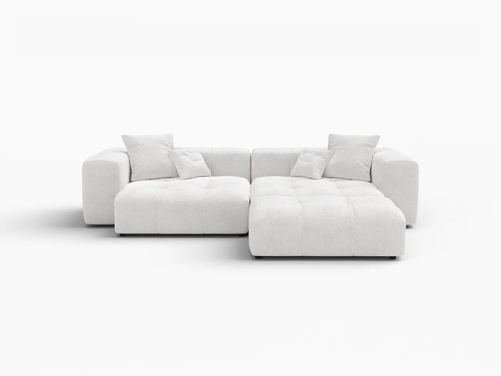 Matrix 2-Seater Chaise Sectional in White Linen | 3-Piece (Includes 1 Ottoman), Lounge Room Seating, Stylish Design