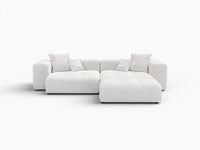 Matrix 2-Seater Chaise Sectional in White Linen | 3-Piece (Includes 1 Ottoman), Lounge Room Seating, Stylish Design