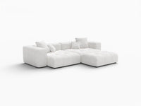 Matrix 2-Seater Chaise Sectional in White Linen | 3-Piece (Includes 1 Ottoman), Lounge Room Seating, Stylish Design