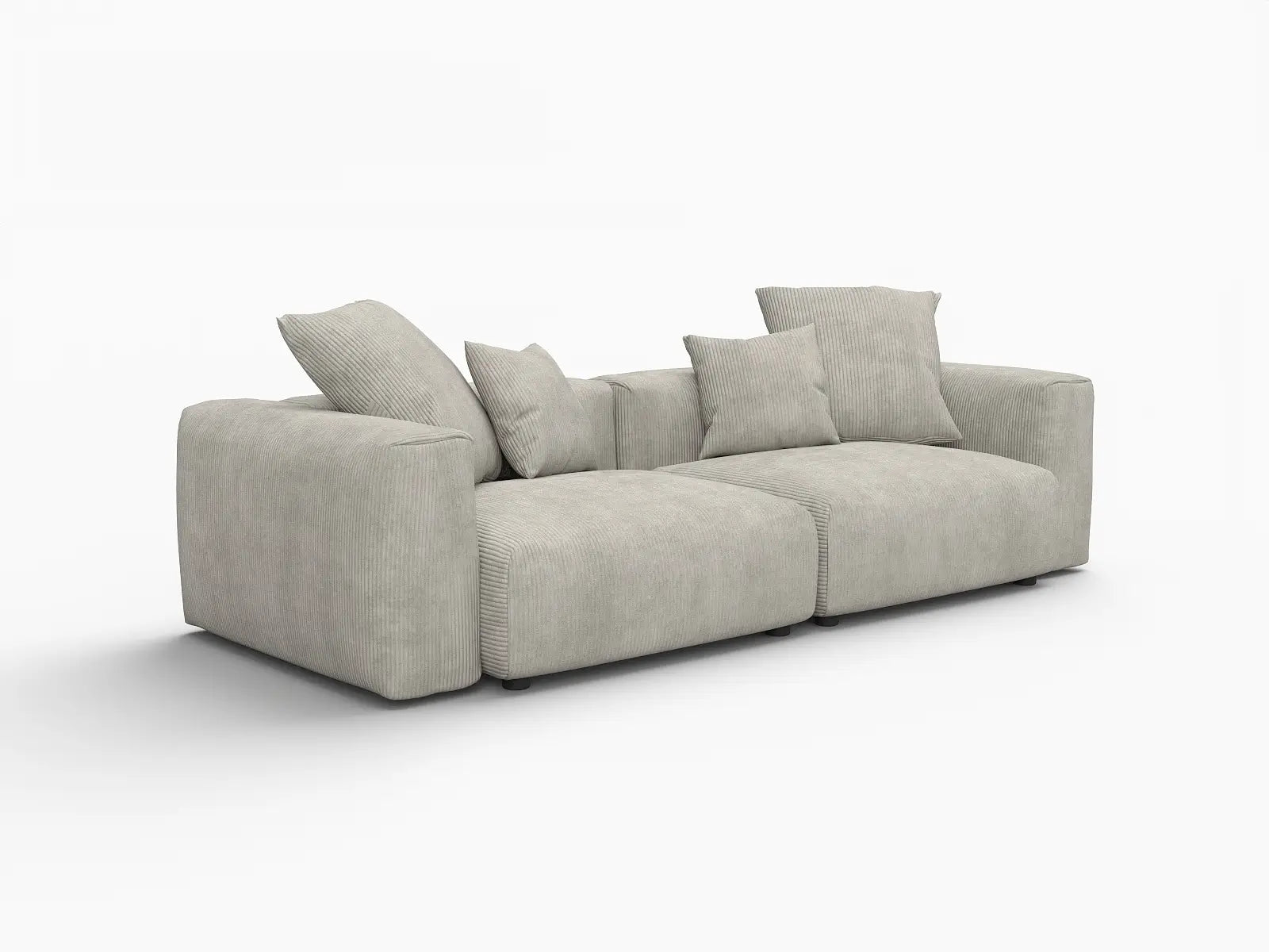 Matrix 2-Seater Grey Loveseat | 2-Piece, Corduroy Fabric, Small Space Seating, Washable Cushion Covers
