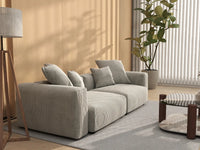 Matrix 2-Seater Grey Loveseat | 2-Piece, Corduroy Fabric, Small Space Seating, Washable Cushion Covers
