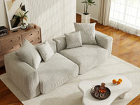 Matrix 2-Seater Grey Loveseat | 2-Piece, Corduroy Fabric, Small Space Seating, Washable Cushion Covers