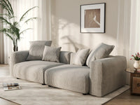 Matrix 2-Seater Grey Loveseat | 2-Piece, Corduroy Fabric, Small Space Seating, Washable Cushion Covers
