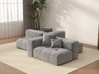 Matrix 2-Seater Light Grey Large Space Symmetrical Sectional | 4-Piece (Includes 2 Ottomans), Linen Fabric