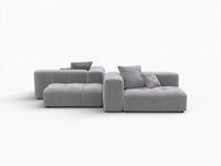 Matrix 2-Seater Light Grey Large Space Symmetrical Sectional | 4-Piece (Includes 2 Ottomans), Linen Fabric