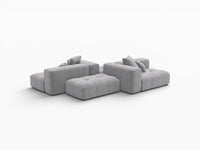 Matrix 2-Seater Light Grey Large Space Symmetrical Sectional | 4-Piece (Includes 2 Ottomans), Linen Fabric