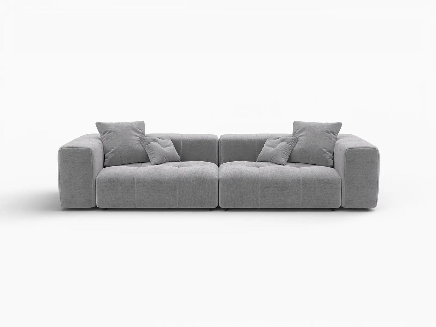 Matrix 2-Seater Light Grey Small Space Loveseat | 2-Piece, Linen Fabric