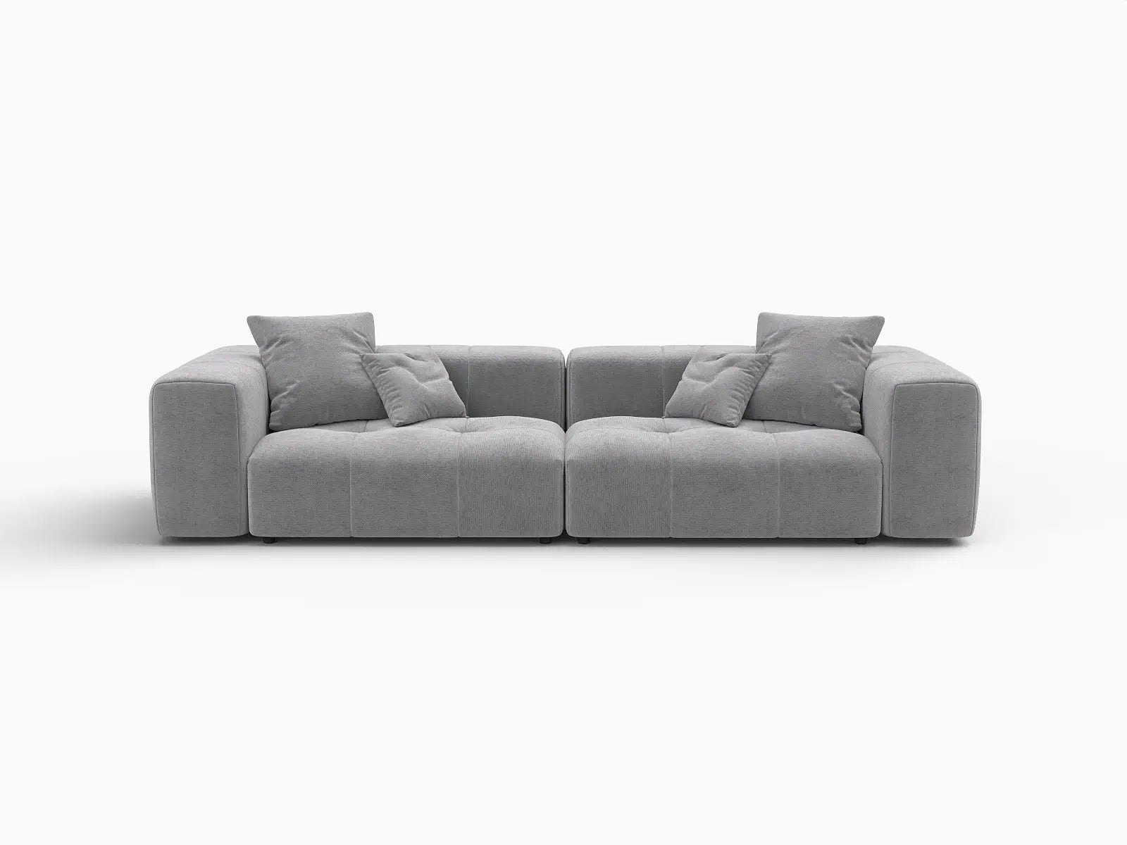 Matrix 2-Seater Light Grey Small Space Loveseat | 2-Piece, Linen Fabric