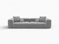 Matrix 2-Seater Light Grey Small Space Loveseat | 2-Piece, Linen Fabric
