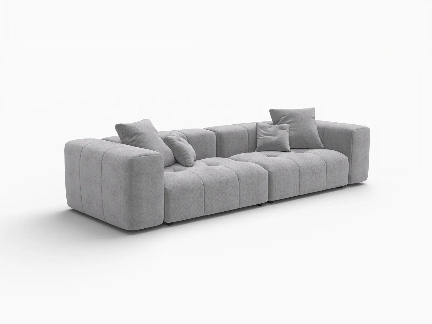 Matrix 2-Seater Light Grey Small Space Loveseat | 2-Piece, Linen Fabric