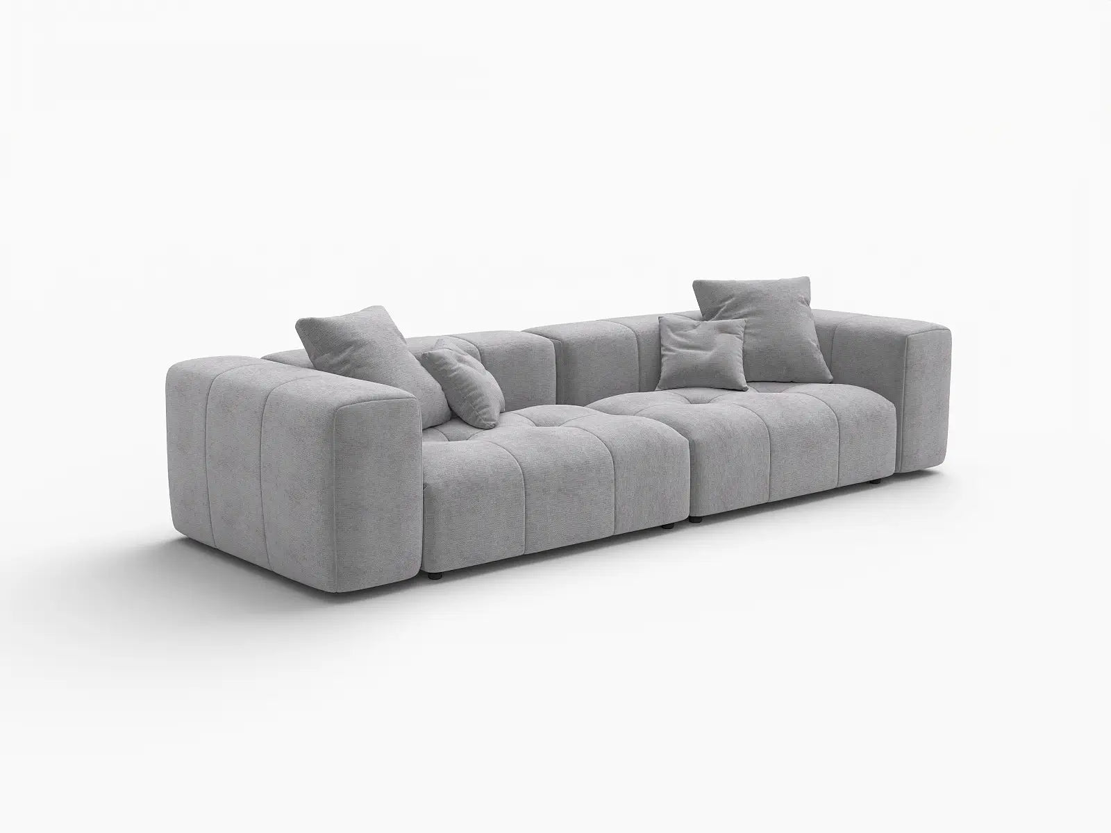 Matrix 2-Seater Light Grey Small Space Loveseat | 2-Piece, Linen Fabric