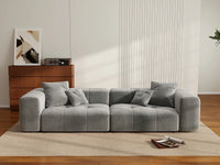 Matrix 2-Seater Light Grey Small Space Loveseat | 2-Piece, Linen Fabric