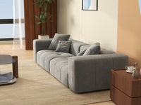 Matrix 2-Seater Light Grey Small Space Loveseat | 2-Piece, Linen Fabric