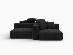 Matrix Modern Modular Sofa Covers | Black Corduroy Sofa Covers for 2-Seater with 2-Ottoman