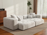 Matrix 2-Seater White Linen Loveseat | 2-Piece, Modern Style