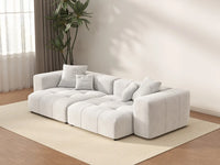 Matrix 2-Seater White Linen Loveseat | 2-Piece, Modern Style