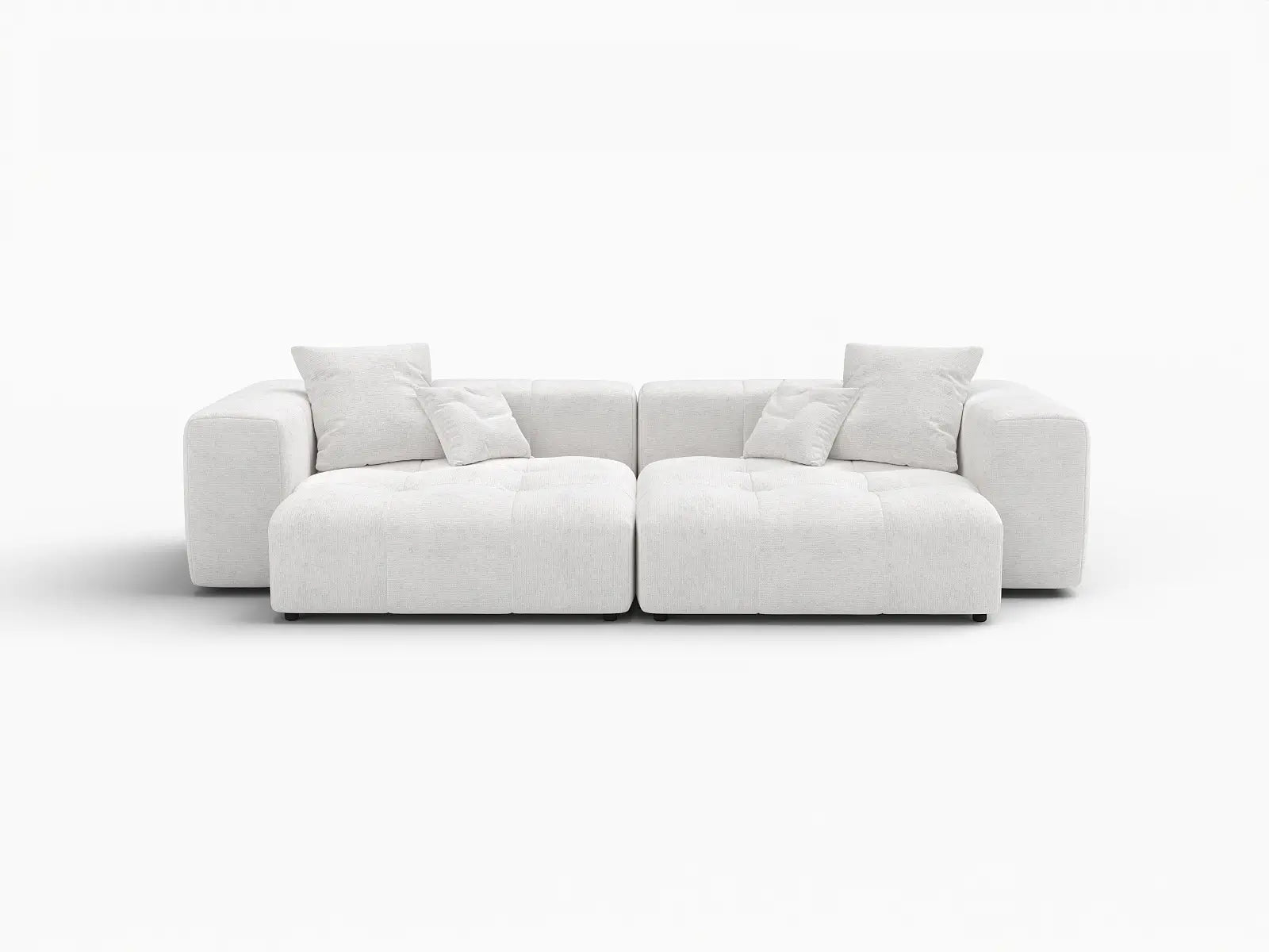 Matrix 2-Seater White Linen Loveseat | 2-Piece, Modern Style