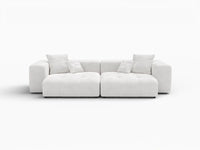Matrix 2-Seater White Linen Loveseat | 2-Piece, Modern Style