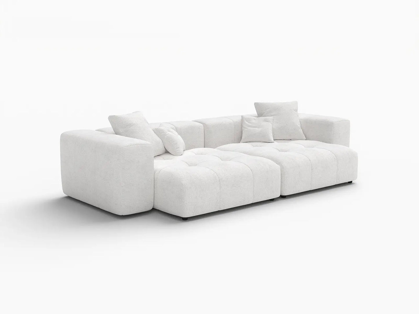 Matrix 2-Seater White Linen Loveseat | 2-Piece, Modern Style