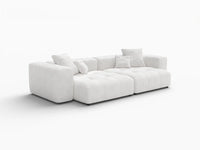 Matrix 2-Seater White Linen Loveseat | 2-Piece, Modern Style