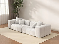 Matrix 2-Seater White Small Space Loveseat | 2-Piece, Linen Fabric