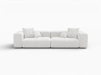 Matrix 2-Seater White Small Space Loveseat | 2-Piece, Linen Fabric