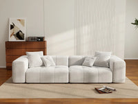 Matrix 2-Seater White Small Space Loveseat | 2-Piece, Linen Fabric