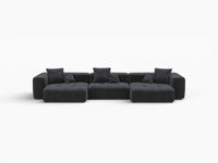 Matrix 3-Seater Black Linen Couch Sectional | 3-Piece, Modular Design