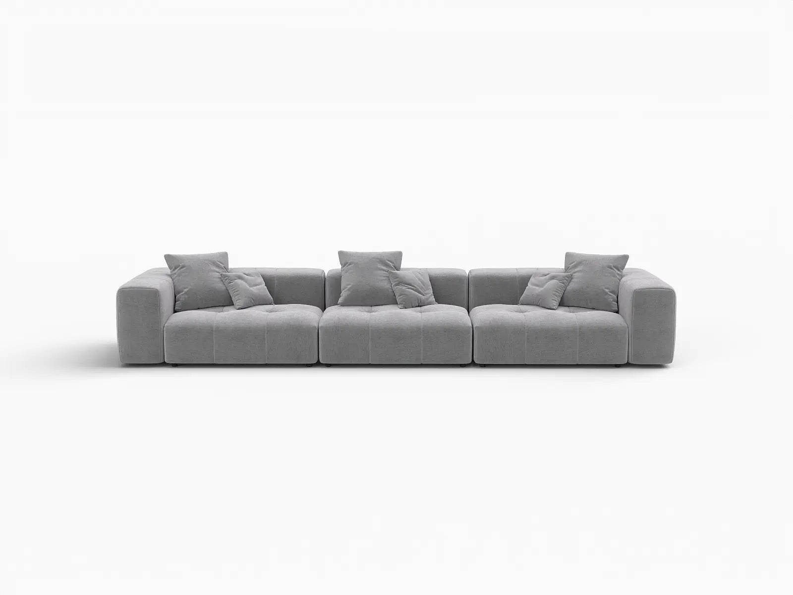 Matrix 3-Seater Light Grey Linen Couch Sectional | 3-Piece, Modern Style
