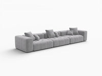Matrix 3-Seater Light Grey Linen Couch Sectional | 3-Piece, Modern Style