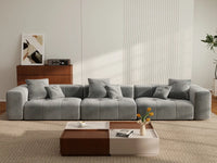 Matrix 3-Seater Light Grey Linen Couch Sectional | 3-Piece, Modern Style