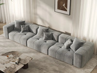 Matrix 3-Seater Light Grey Linen Couch Sectional | 3-Piece, Modern Style
