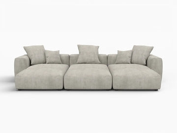 Matrix Modern Modular Sofa Covers | Grey Corduroy Sofa Covers for 3-Seater with 3-Ottoman