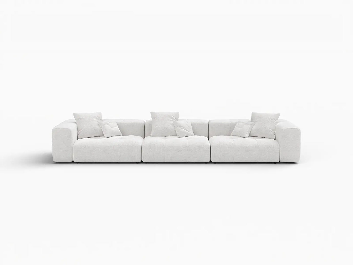 Matrix 3-Seater White Linen Couch Sectional | 3-Piece, Stylish Design