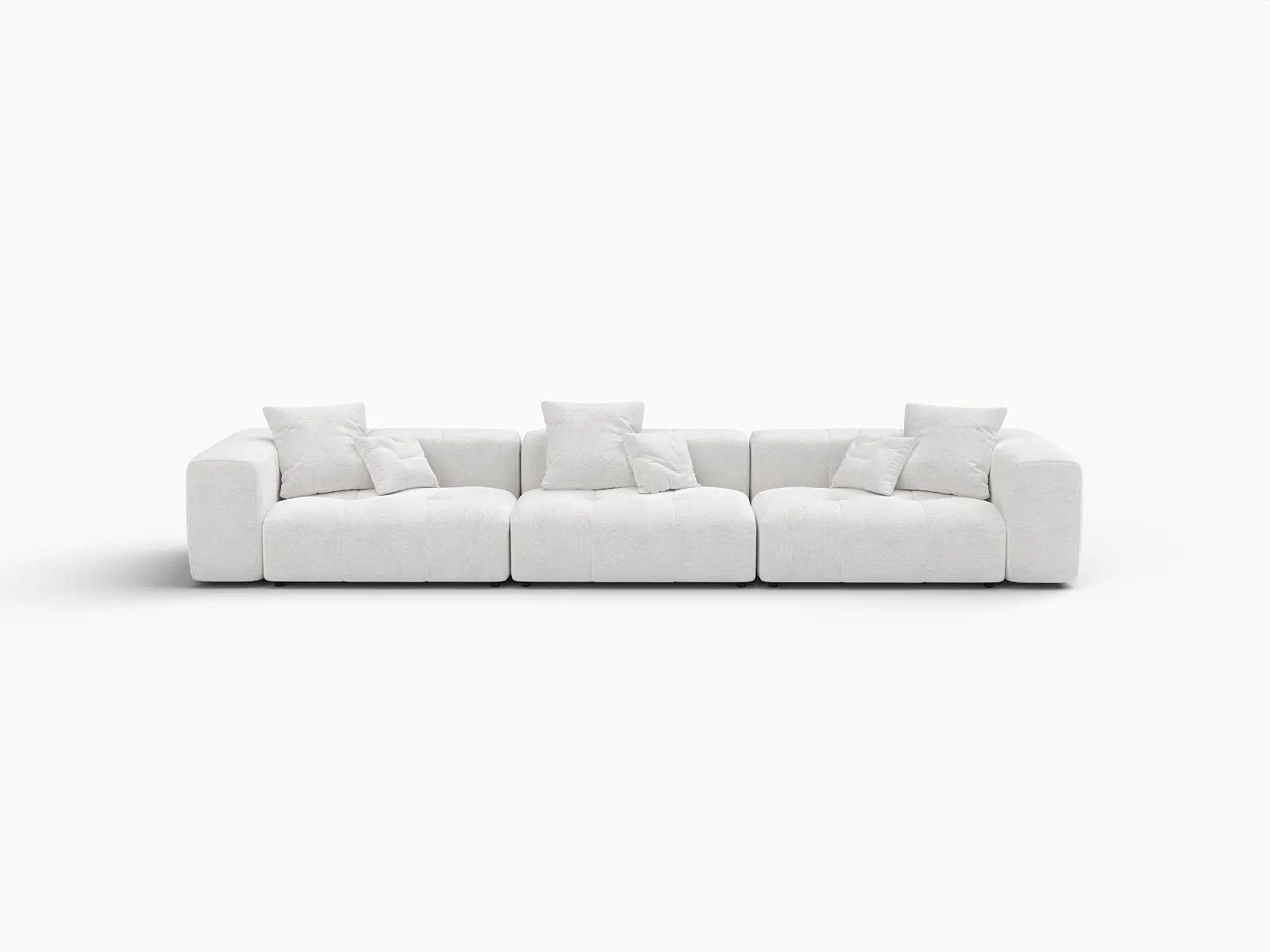 Matrix 3-Seater White Linen Couch Sectional | 3-Piece, Stylish Design