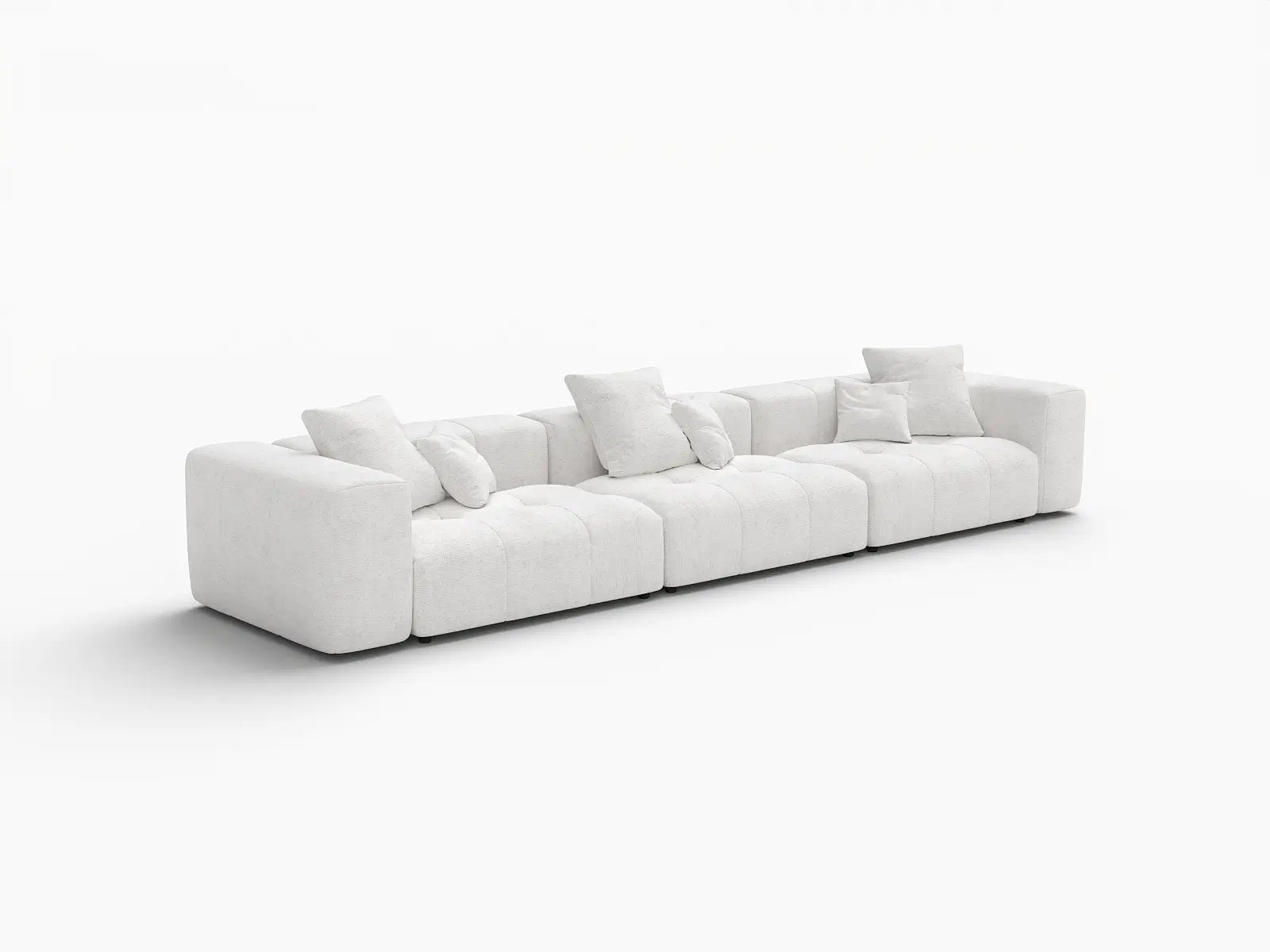 Matrix 3-Seater White Linen Couch Sectional | 3-Piece, Stylish Design