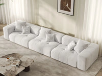Matrix 3-Seater White Linen Couch Sectional | 3-Piece, Stylish Design
